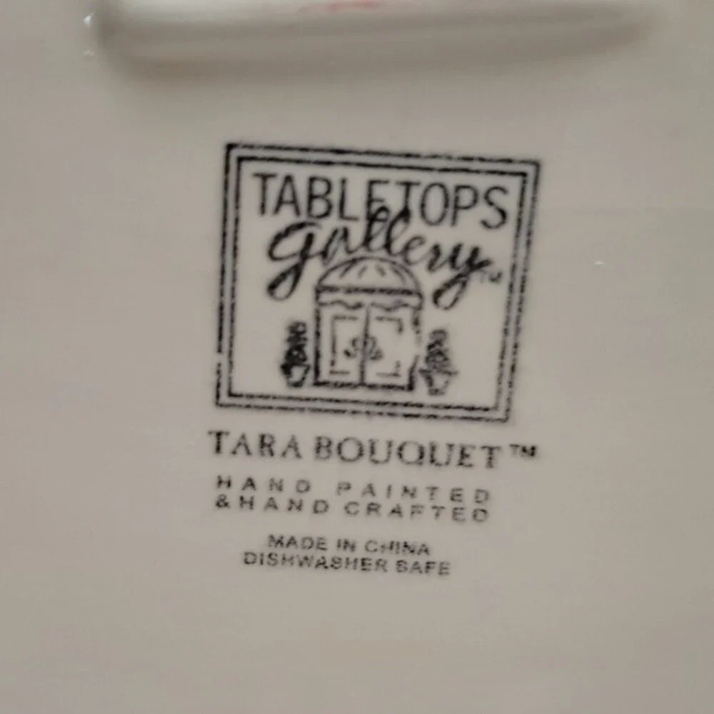 VTG Tabletops Gallery Tara Bouquet 18” Floral Serving Platter Hand Painted